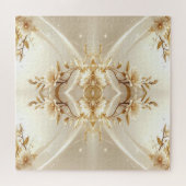Witte en Gouden Bloemen Legpuzzel (Horizontaal)