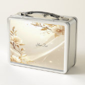Witte en gouden bloemen lunchbox (Achterkant)