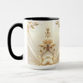 Witte en Gouden Bloemen Mok (Links)