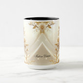 Witte en Gouden Bloemen Mok (Midden)