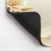 Witte en gouden bloemen muismat (Hoek)