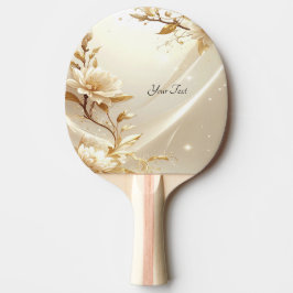 Witte en gouden bloemen Ping Pong-paddle Tafeltennisbatje