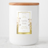 Witte en Gouden Bloemen Product Verpakkingsetikett Voedselcontainer Etiket (Voorkant)