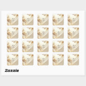 Witte en gouden bloemen sticker (Vel)