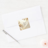 Witte en gouden bloemen sticker (Envelop)