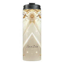 Witte en Gouden Bloemen Thermosbeker