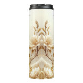 Witte en Gouden Bloemen Thermosbeker (Achterkant)