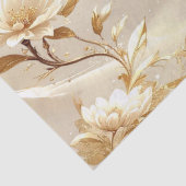 Witte en gouden bloemen tissuepapier (Detail)