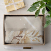 Witte en gouden bloemen tissuepapier (Geschenk)