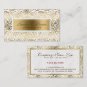 Witte en gouden bloemenkant Paisley Visitekaartje (Voorkant / Achterkant)