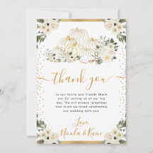 Witte en gouden bloemenklepompoenen herfstbruiloft