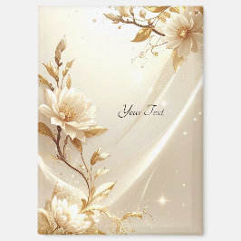 Witte en gouden bloemenmagneet magneet