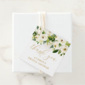 Witte en gouden bloemige bedankkaartjes bedankjes labels (In situ)