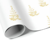 Witte en gouden boom vakantie cadeaupapier (Rol Hoek)