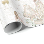 Witte en gouden bruiloft  cadeaupapier (Rol Hoek)