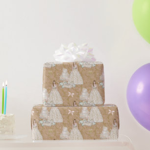 Witte en gouden bruiloft cadeaupapier