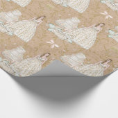 Witte en gouden bruiloft  cadeaupapier (Hoek)