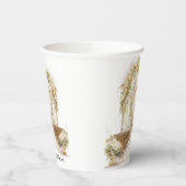 Witte en gouden bruiloft papieren bekers (Links)