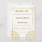 Witte en gouden bruiloft uitnodiging (Voorkant)