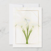 Witte en gouden Calla Lily Elegance Kaart (Achterkant)