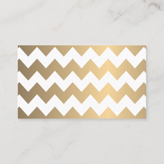 Witte en gouden Chevron en Confetti Stippen 2 Plaatskaartje (Achterkant)