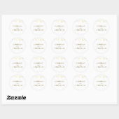 Witte en gouden Confetti bruiloft Ronde Sticker (Vel)