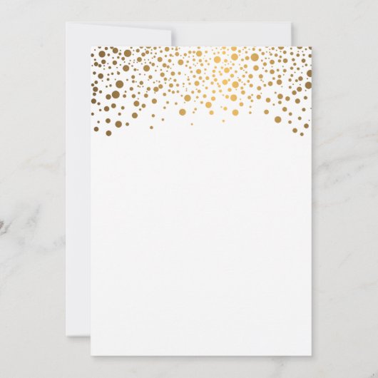 Witte en gouden Confetti repetitie Kaart (Achterkant)