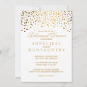 Witte en gouden Confetti repetitie Kaart (Voorkant)