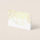 Witte en gouden Confetti Stippen | Kaarten plaatse (Voorkant)