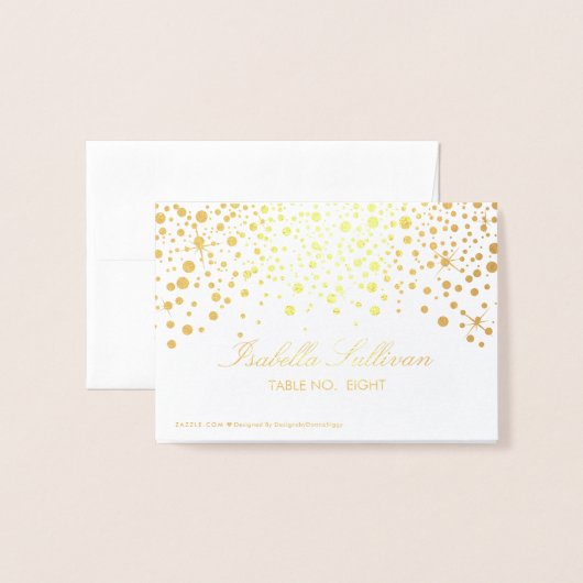 Witte en gouden Confetti Stippen | Kaarten plaatse (Met envelop)