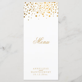 Witte en gouden Confetti Stippen - Menu