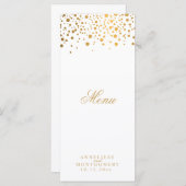 Witte en gouden Confetti Stippen - Menu (Voorkant / Achterkant)