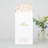 Witte en gouden Confetti Stippen - Menu (Staand voorkant)