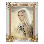 Witte en gouden Confetti Stippen - Voeg uw foto to Poster (Voorkant)