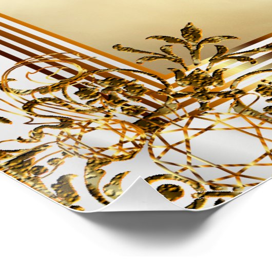 Witte en gouden Confetti Stippen - Voeg uw foto to Poster (Hoek)