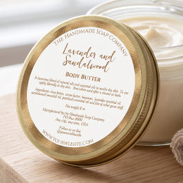 Witte en gouden cosmetica pot label met ingrediënt