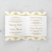 Witte en gouden damastpatroon moslim bruiloft (Binnen)