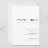 Witte en gouden eenvoudige, moderne minimalistisch kaart (Voorkant)