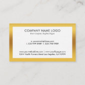 Witte en gouden eenvoudige vormgeving visitekaartje (Achterkant)