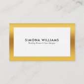 Witte en gouden eenvoudige vormgeving visitekaartje (Voorkant)