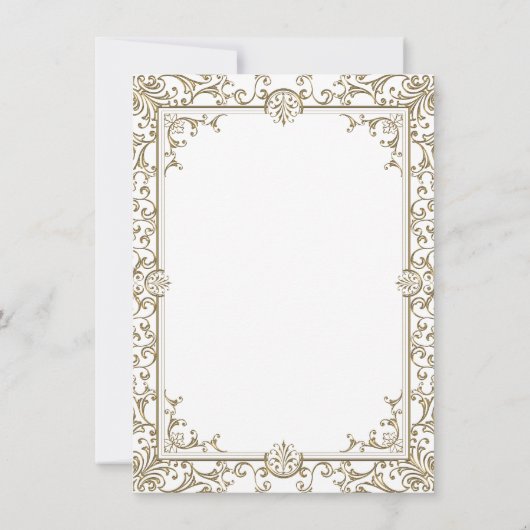 Witte en gouden eerste communie uitnodigingen (Achterkant)