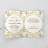 Witte en gouden etnische mandala Indische bruiloft (Binnen)
