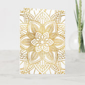 Witte en gouden etnische mandala Indische bruiloft (Achterkant)