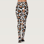 Witte en gouden folie cheetah of luipaard patroon leggings (Achterkant)