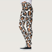 Witte en gouden folie cheetah of luipaard patroon leggings (Links)