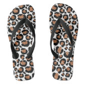 Witte en gouden folie cheetah of luipaard patroon teenslippers (Voetbed)