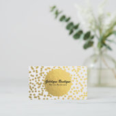 Witte en gouden Folie Confetti Modern glam Visitekaartje (Staand voorkant)