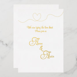 Witte en gouden folie folie uitnodiging