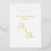 Witte en gouden folie folie uitnodiging (Voorkant)