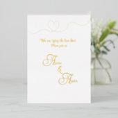 Witte en gouden folie folie uitnodiging (Staand Voorkant)